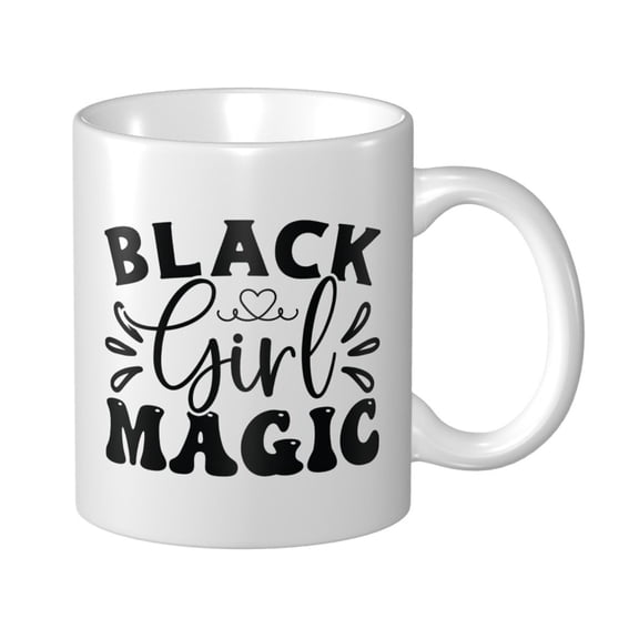 Black Girl Magic Ceramic Coffee Mug, Black History Month Gift for Black Women Men - 11oz Tea Mug, Empowering African American Tea Cup, Melanin Gifts