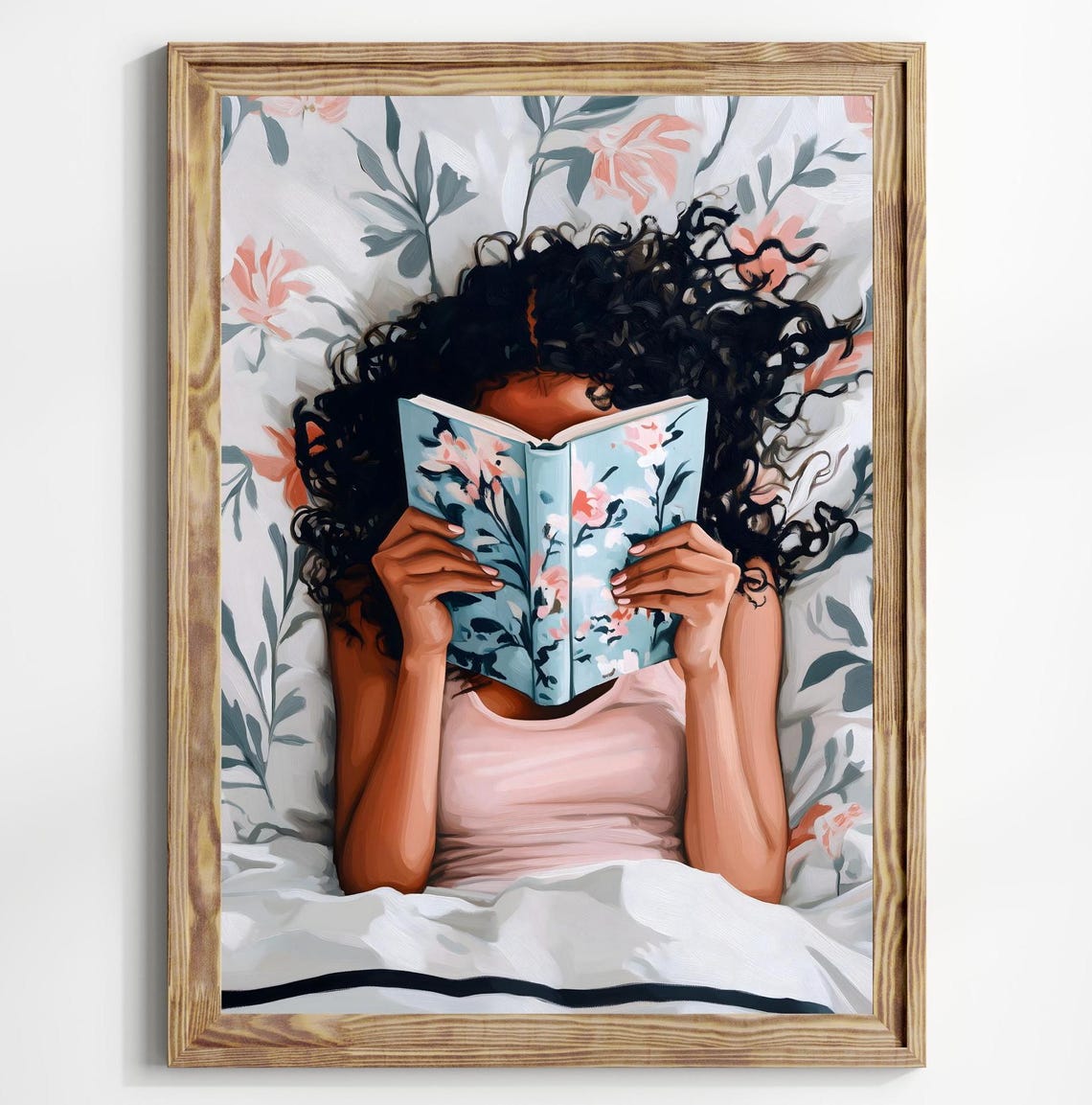 Black Girl Reading Wall Art Print, Book Lover Gift, African American ...