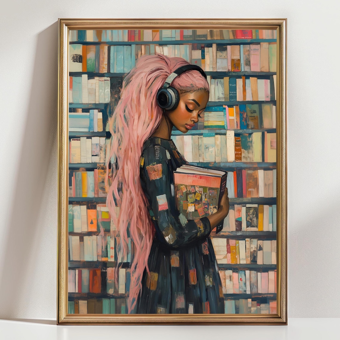 Black Girl Reading Wall Art Print, Book Lover Gift, African American ...