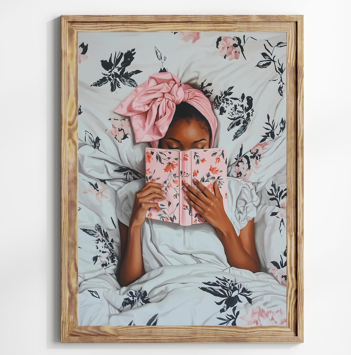 Black Girl Reading Wall Art Print, Book Lover Gift, African American ...
