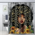 thumbnail image 1 of Black Girl Shower Curtain African American Shower Curtains African Shower Curtains for Bathroom 72x72 Inch, 1 of 7