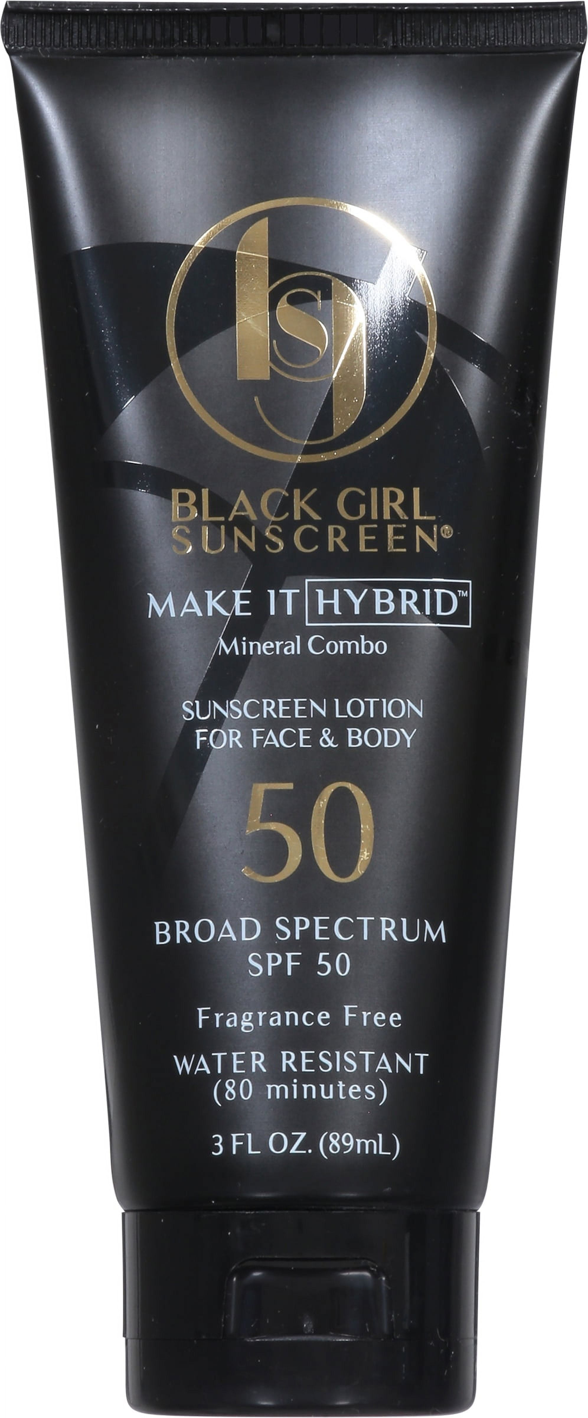 Black Girl Sunscreen Make It Hybrid Mineral Combo Sunscreen Lotion SPF 50,  3 oz. 