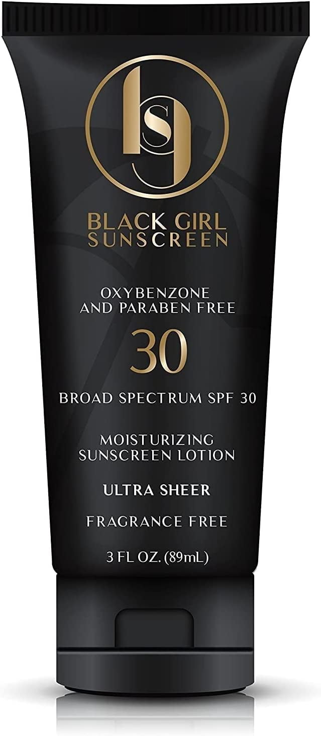 Black Girl Sunscreen - Moisturizing Sunscreen Lotion SPF 30, No White-Residue, Formulated with Natural Ingredients for Melanin Rich Skin (3 Fl. Oz.)