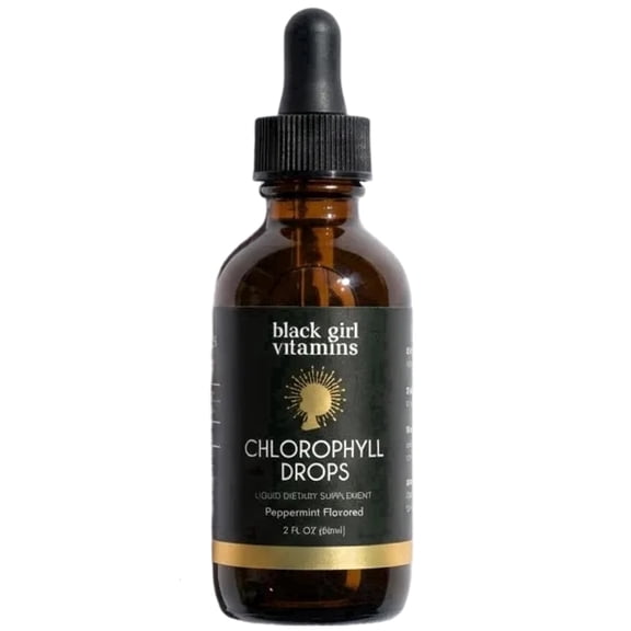 Black Girl Vitamins Liquid Chlorophyll Drops Mulberry Leaf + Chlorophyllin with Peppermint, Vegan Liquid Concentrate, Supports Digestive Comfort & Healthy-Looking Skin (4-Month Supply)