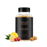 Black Girl Vitamins - Prenatal Gummies for Women Vitamin with Folate for Bone Health Support, Gluten-Free, Raspberry-Lemonade, 60ct