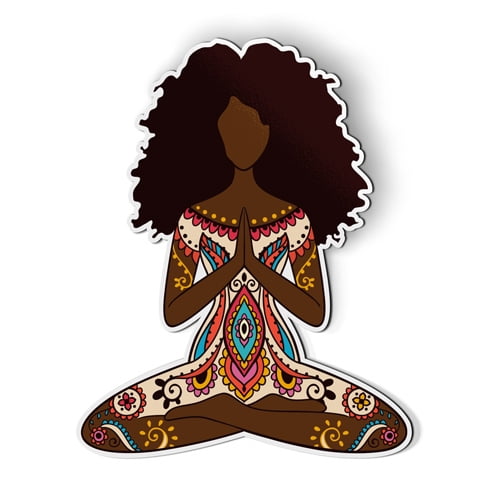 Black Girl Yoga - 5.5" Magnet for Car Locker Refrigerator