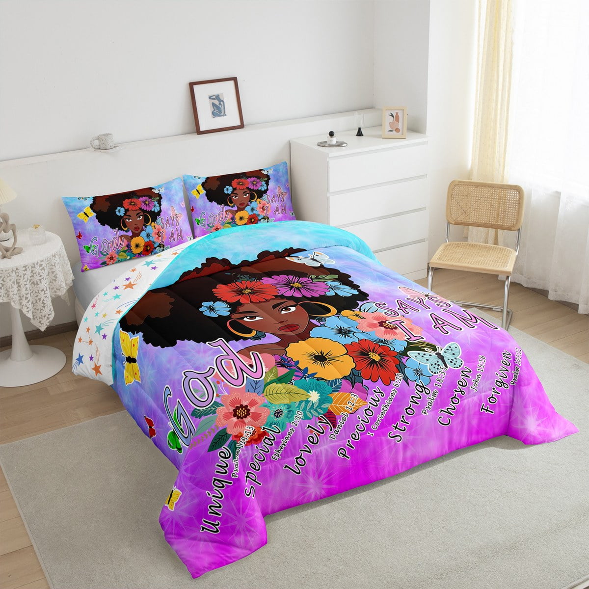 Quilt Girls Twin Comforter XYNHML Purple Butterfly Comforter Set