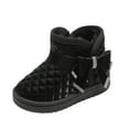 thumbnail image 1 of Black Girls Bow Detail Snow Boots With Waterproof Design For Toddlers Ages 12-15 Months, 1 of 9