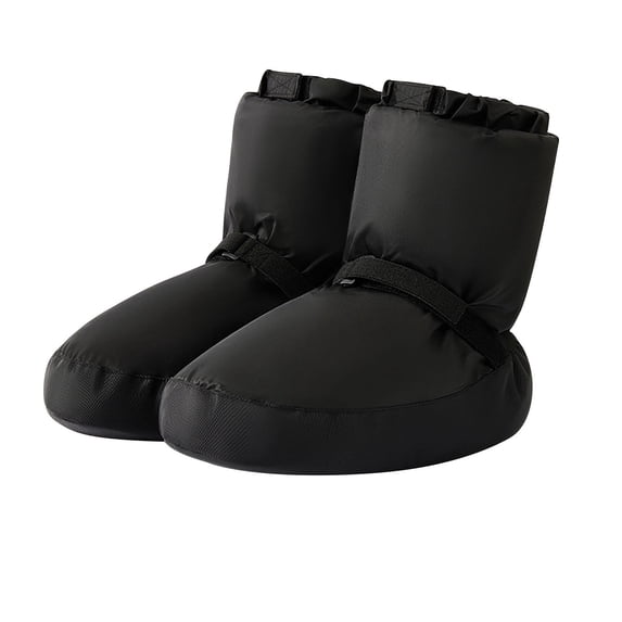 Black Girls Dance Footwear With Artificial Leather Construction And Warm Insulation, Ideal For Practice And Play