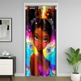 thumbnail image 1 of Black Door Curtain Afro 52" W X 80" L Blackout Curtain ,American African Princess Magical Doorway Curtain Teenager,Dreamy Butterfly Cute Aesthetic Door Drape, 1 of 5