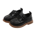 thumbnail image 1 of Black Girls Slip On Loafers For Little Kids Soft Flat Sole Pu Faux Leather Black Shoes British Style Casual, 1 of 9