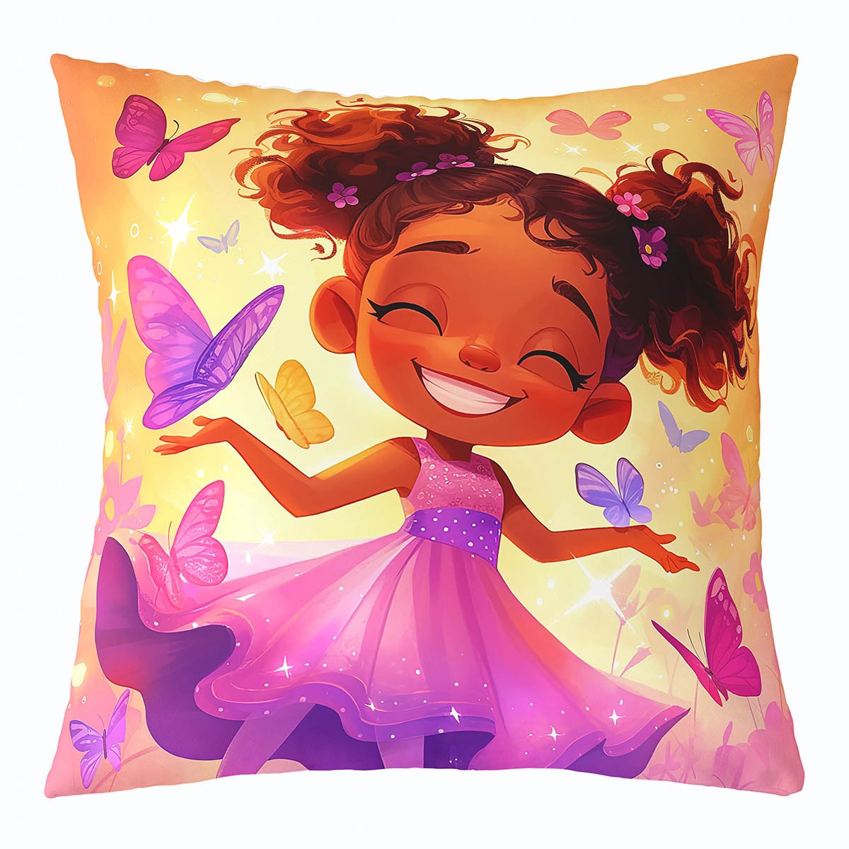 Black Girls Throw Pillow Cover Afro Girl Pillow Cover for Girls