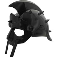 SZCO Trojan Helmet - Black Carbon Steel, Functional 18 Gauge With Crest, 13"x8"x17"