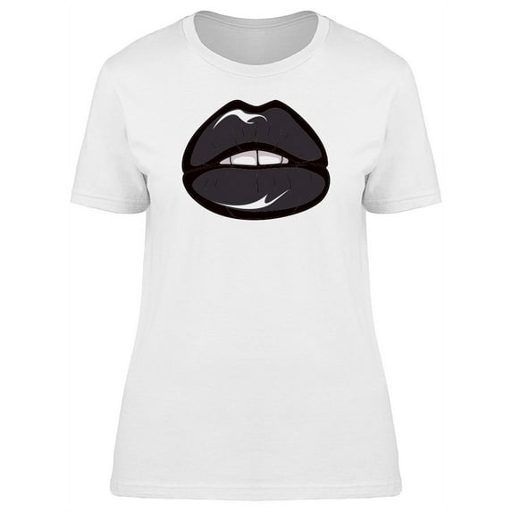 Black Glamour Lips T-Shirt Women -Image by Shutterstock, Female XX-Large