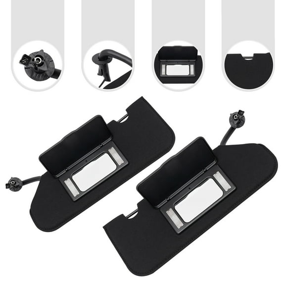 Black Glare Shield Fit for 2005-2013 C6 Corvette, Black Glare Shield, Sun Shades Left Right Side With 2x Stickers