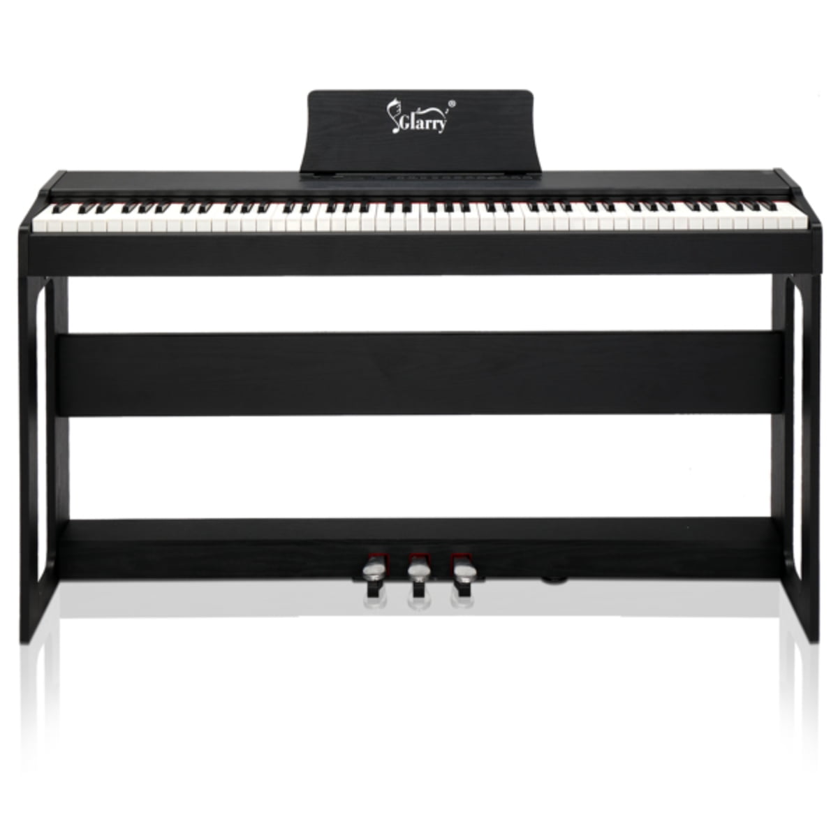Black Glarry GDP104 Fully Weighted 88Key Keyboard with Triple Pedal