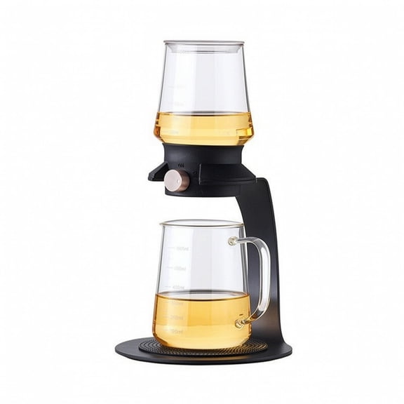 Black Glass Tea Maker with Rotating Infuser and Dispenser 600ml