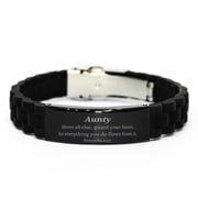 Black Glidelock Clasp Bracelet for Aunty - Inspirational Proverbs 423 - Perfect Christmas Graduation Gift for Aunty - Engraved Bracelet for Aunty