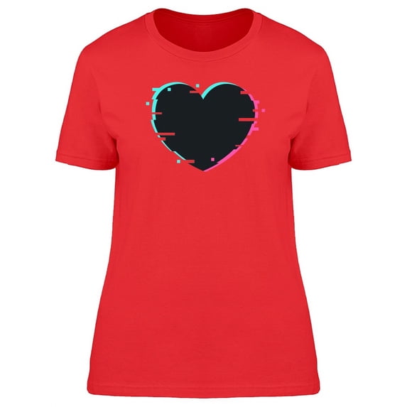Black Glitched Heart T-Shirt Women -Image by Shutterstock, Female Small