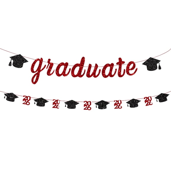 Black Glitter 2026 Graduation Banner Pre-Assembled Ready to Use Grad Party Garland for Doctorate Graduation Celebration Home Wall Ceiling Fireplace Dessert Table , A Group of Graduation Season Flags