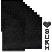 Black Glitter Cardstock Paper - Glitter Cardstock Craft Paper A4 Thick Colored Crafts Halloween Christmas Valentines Gift Box Wrapping Wedding Birthday Party Sparkle Decor Scrapbook 250GSM 10pcs
