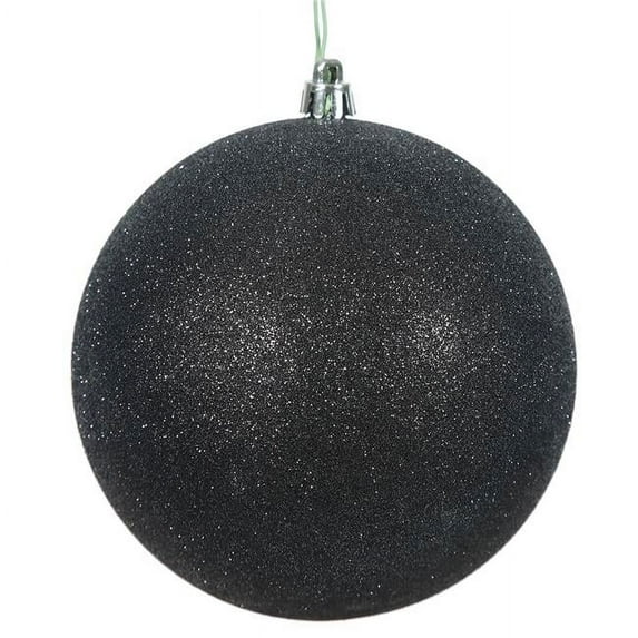 Black Glitter Drilled Ball Ornament, 3 in. - 12 per Bag