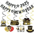 Black Glitter Happy 2025 Happy New Year Banner 2025 New Years Banner