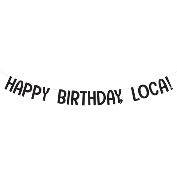 Black Glitter Happy Birthday, Local! Banner, Funny Small Town Themed Birthday Party Decorations