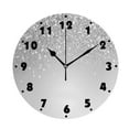 thumbnail image 1 of Black Glitter Jewelry Falling Gems Sparkle ShinyPrint Wall Clock Living Room Big Round Hanging Silent Wall Clocks Decor（14 Inch）, 1 of 6