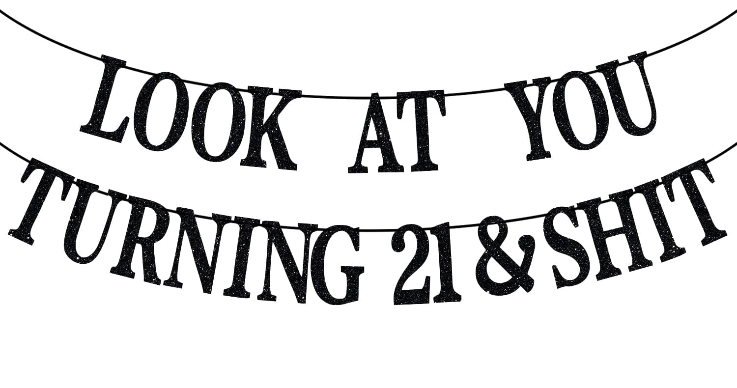 21. Geburtstag Banner „Happy 21st Birthday“ – Glitzer-Banner Mit Humorvollen Sprüchen Für Party-Dekoration