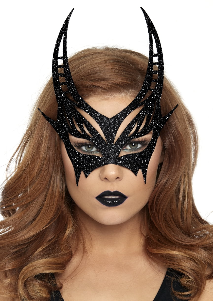 Black Glitter Mask Adult Halloween Accessory