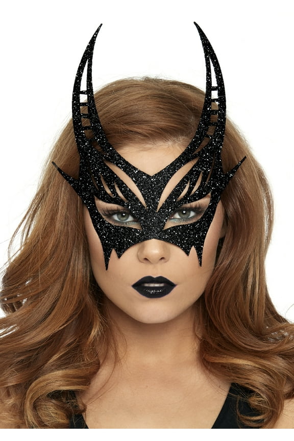 Black Glitter Mask Adult Halloween Accessory