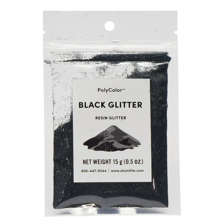 Black Glitter Powder (PolyColor) Colored Glitter for Epoxy Resin, Arts and  Crafts, and More! (Color Pigment Powder) 