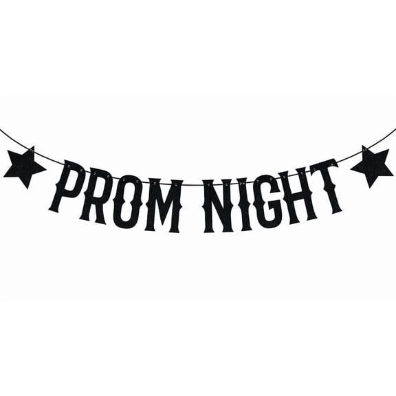 Black Glitter Prom Night Banner, Class of 2025 Congratulation Party Background, Night Prom Graduation Party Decorations Supplies Backdrop