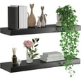 Black Glossy Finish Floating Shelves for Wall, 23.6'', Bright Solid