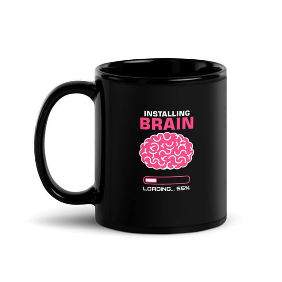 Black Glossy Mug, Brain I Installing Brain I Neurologist Neuroscienc , M-4034 (11 oz)