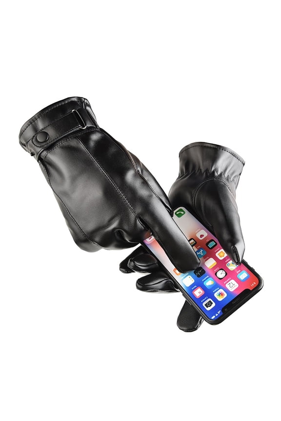 Black Gloves,Leather Gloves,Mens Winter Black Leather Gloves For Driving Dress Real Sheepskin Leather Warm Fleece Lined Gloves,Washed Leather With Insulation And Driving(Black)