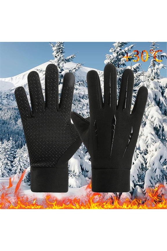 Black Gloves Mittens Winter Cycling Gloves Touchscreen Thermal Insulated & Unisex Multiple Colors