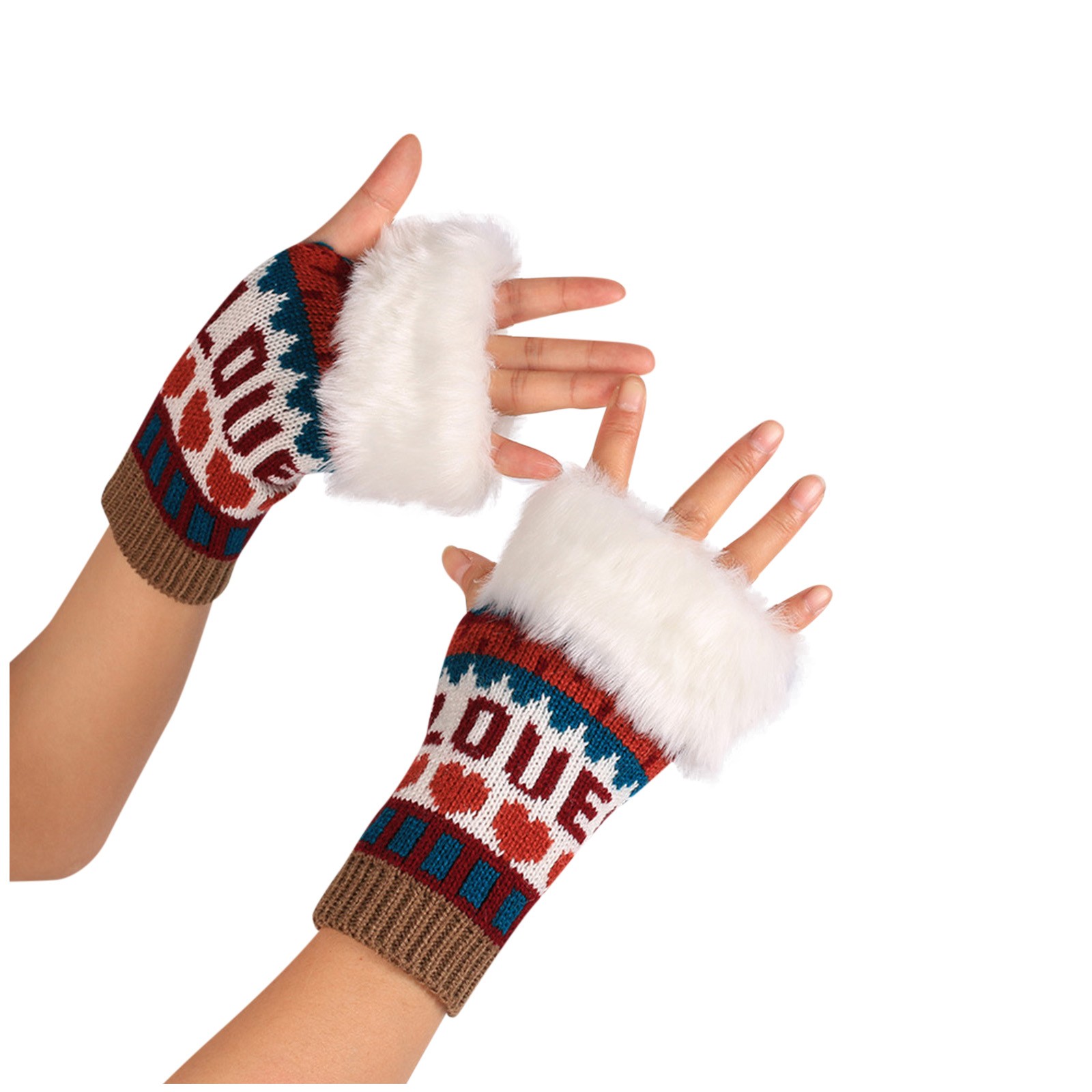 Black Gloves Woman Knitting Half Finger Gloves Gloves Women's Gloves