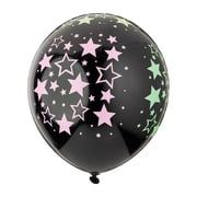 12 inch Neon Star Blacklight Reactive Glow Balloons, Black, 10 Count, by Way To Celebrate