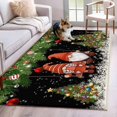 thumbnail image 1 of Black Gnomes Christmas Area Rug 4x6 Washable Rug Non Slip Xmas Tree Balls Snowflake Large Area Rug Indoor Floor Carpet for Entryway Bedroom Kitchen Living Room Home Office Dining Room Nursery, 1 of 8