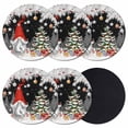 thumbnail image 1 of Black Gnomes Christmas Coasters Set of 6, Absorbent Coasters for Drinks, Snowflake Xmas Tree Gifts Winter Coaster for Desk Coffee Table Protection, Home Decor House Warming Gifts 4", 1 of 8