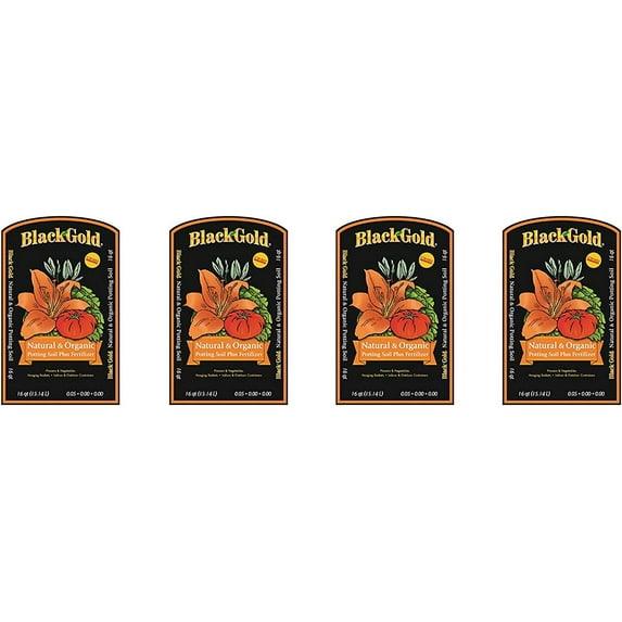 Black Gold 100% Organic Potting Mix Soil, 16 qt., 4 Pack