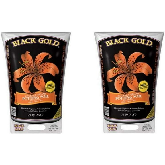 Black Gold 1302040 16-Quart All Organic Potting Soil auJzYbx, 16 quart bag, 2 bags