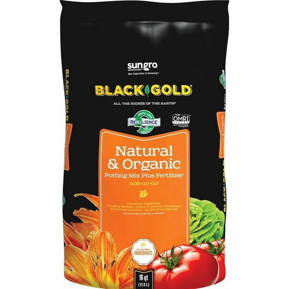 Black Gold 16-Quart All Organic Potting Soil, 3 Pack