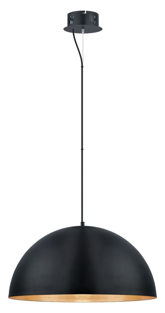 Gaetano 72" Black and Gold LED Bowl Pendant Light
