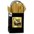 thumbnail image 1 of Black & Gold 71st Birthday / Anniversary Cheers Themed Small Party Favor Gift Bags with Tags -12pack, 1 of 1