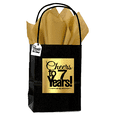 thumbnail image 1 of Black & Gold 7th Birthday / Anniversary Cheers Themed Small Party Favor Gift Bags with Tags -12pack, 1 of 1