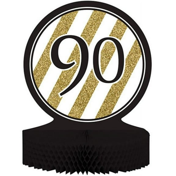 Black & Gold 90th Birthday Centerpiece,