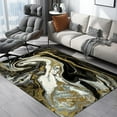 thumbnail image 1 of Black Gold Abstract Pattern Contemporary Modern Rug 4x6ft Washable Soft Area Rug for Living Room Bedroom Dining Room Non Slip Kitchen Runner Rug Hallway Mat, 1 of 7